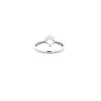 10K White Gold 0.76cttw Cushion Cut Aquamarine and 0.008cttw Diamond Ring - White gold / 4