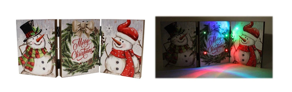 LED MDF 3 Panel Table Top Christmas   Decor