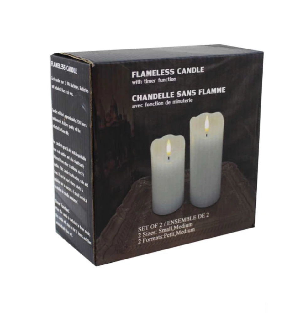 2 Piece 3D Flame LED Candle