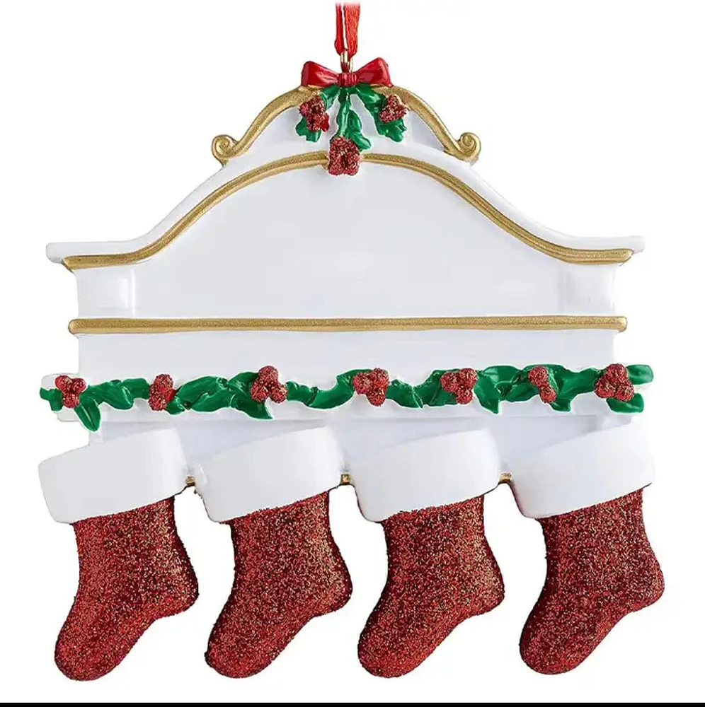 Personalized Stocking Christmas Tree Ornament - 2 People