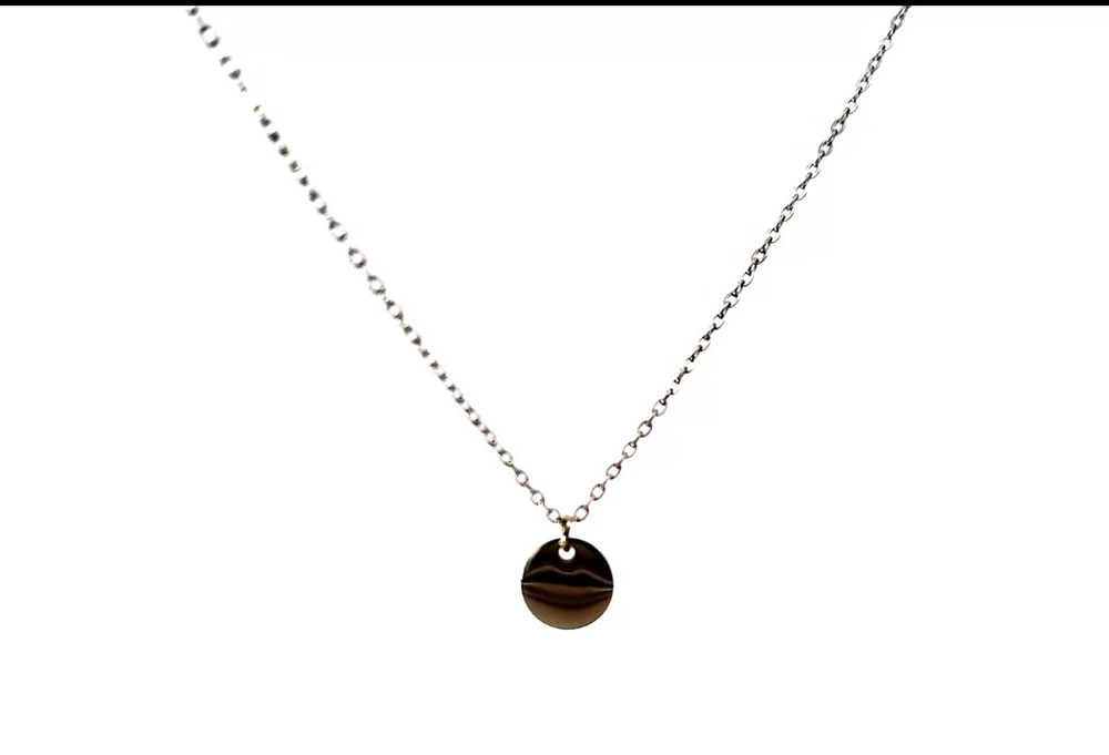 Stainless Steel 10mm Engravable Disc Pendant - 18"