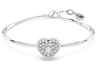 Swarovski -Hyperbola bangle, Heart, White, Rhodium plated - 5684385