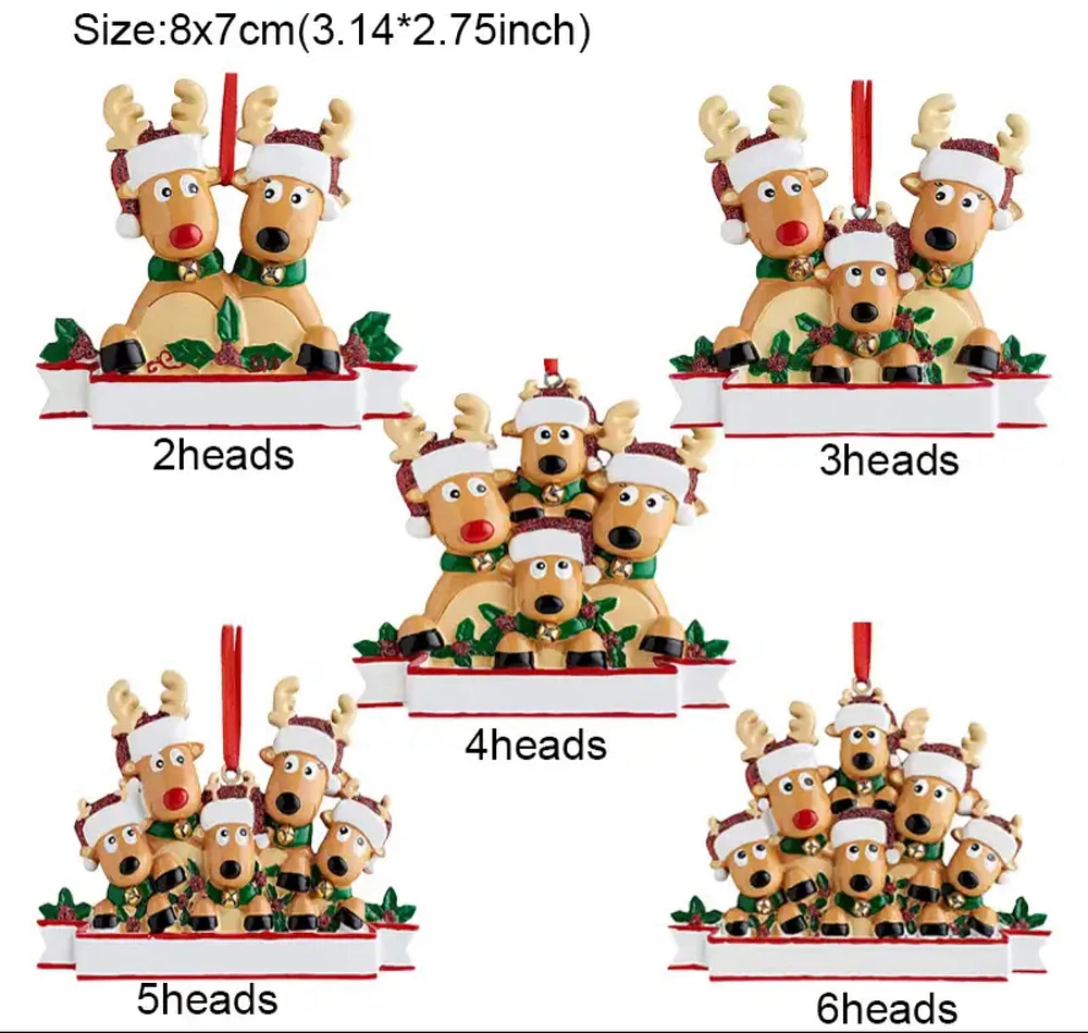 Personalized Reindeer Family Christmas Tree Ornament
