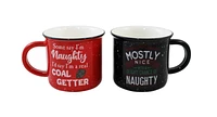 2 Piece Mug Set - Red & Black