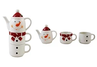 3 Piece Snowman Teapot and Mug Set