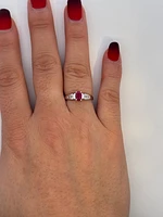 10K White Gold Ruby & Diamond Ring