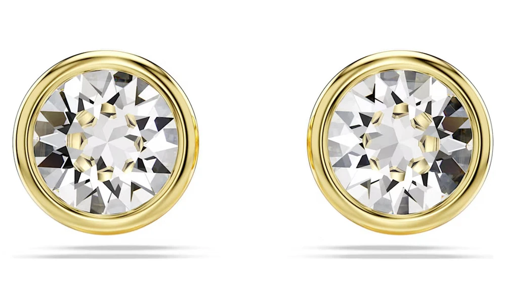 Swarovski - Imber stud earrings, Round cut, White, Gold-tone plated - 5681552/5689660 (SS)