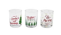 3 Piece 12oz Low Ball Glass