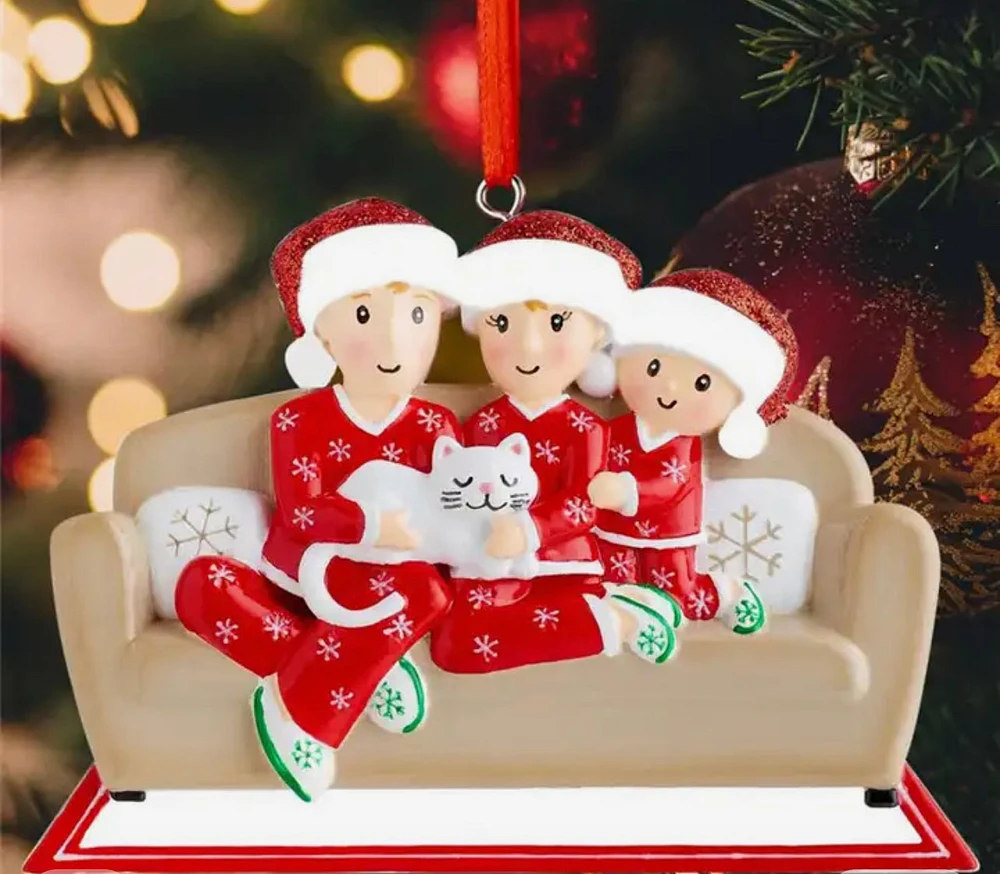 Personalized Cat Family Christmas Tree Ornament - 2 People