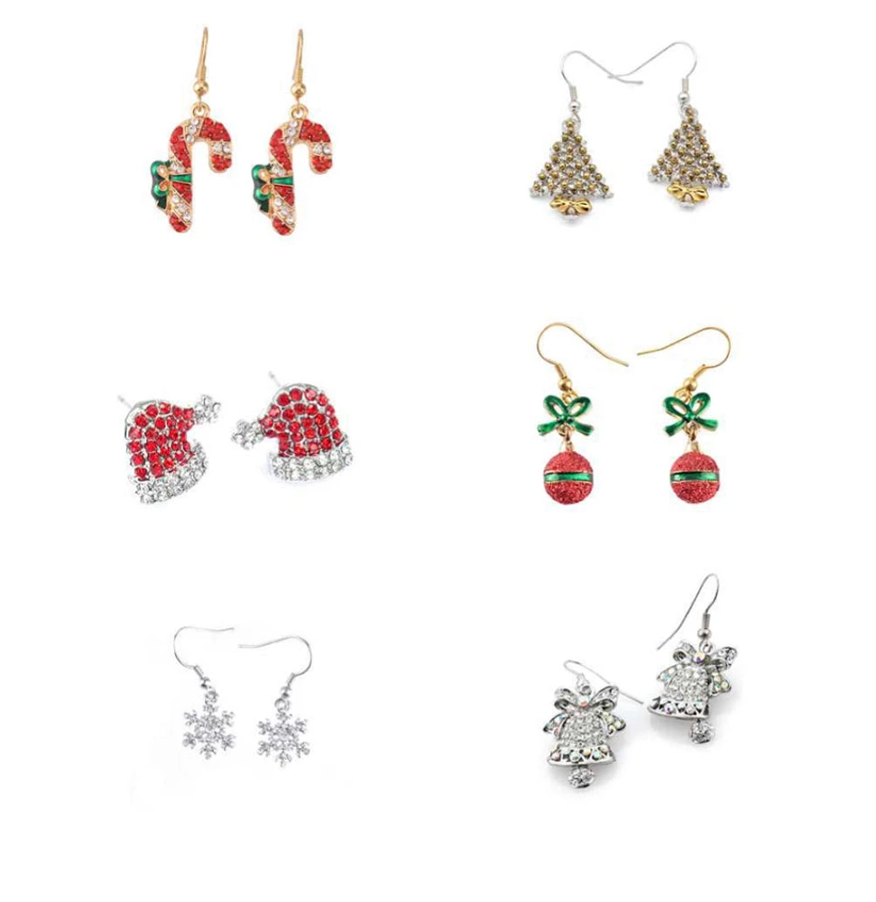 Crystal Christmas Earrings - Sold Separately