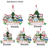 Personalized Penguin Family Christmas Tree Ornament