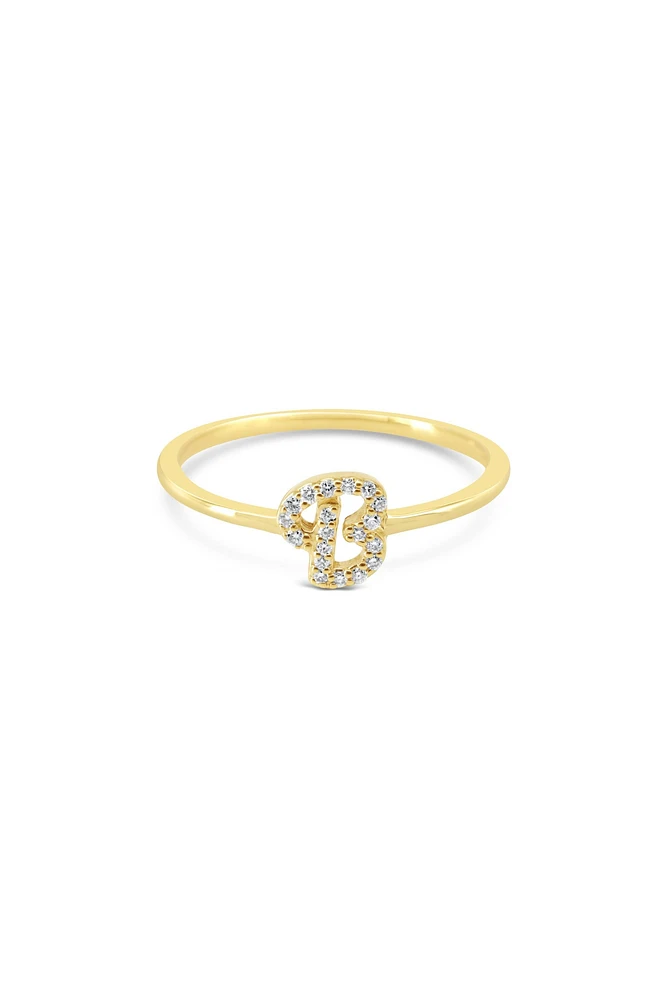 10K Yellow Gold Initial Lab Grown Diamond Rings - Letter A /