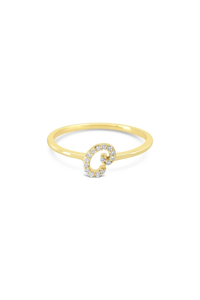 10K Yellow Gold Initial Lab Grown Diamond Rings - Letter A /