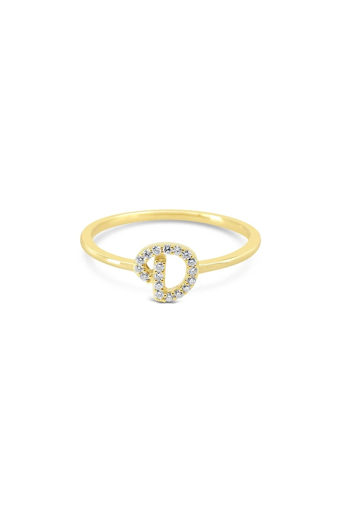 10K Yellow Gold Initial Lab Grown Diamond Rings - Letter A /