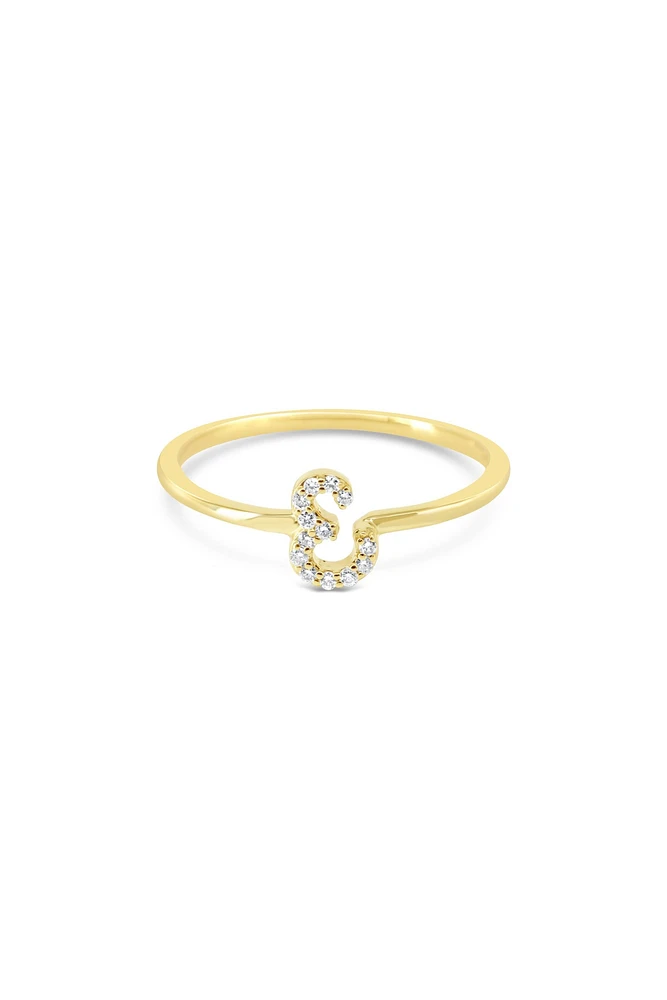 10K Yellow Gold Initial Lab Grown Diamond Rings - Letter A /