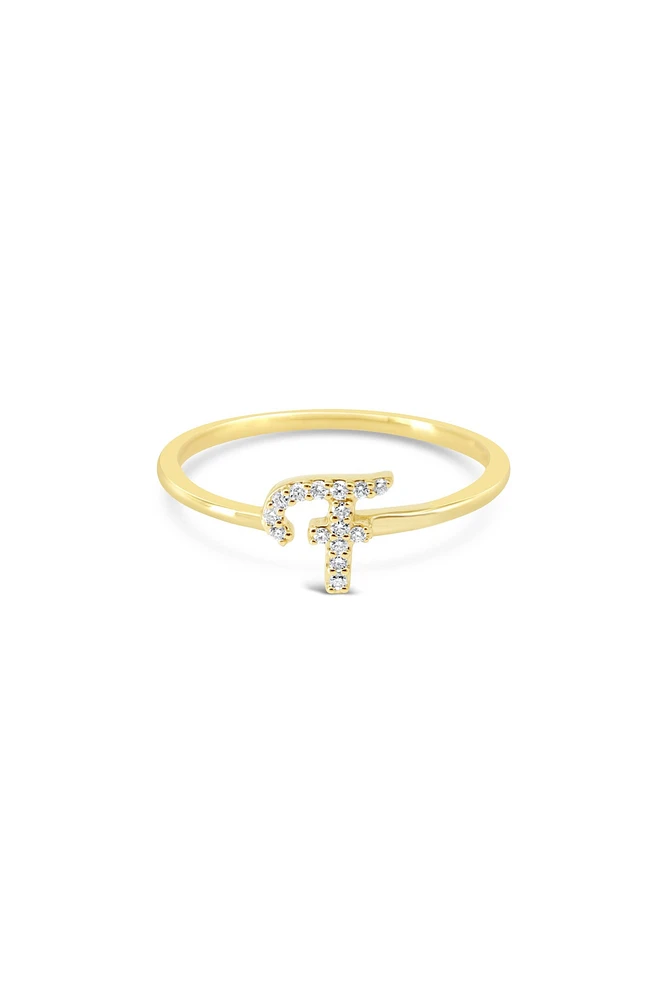 10K Yellow Gold Initial Lab Grown Diamond Rings - Letter A /