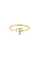 10K Yellow Gold Initial Lab Grown Diamond Rings - Letter A /