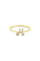 10K Yellow Gold Initial Lab Grown Diamond Rings - Letter A /