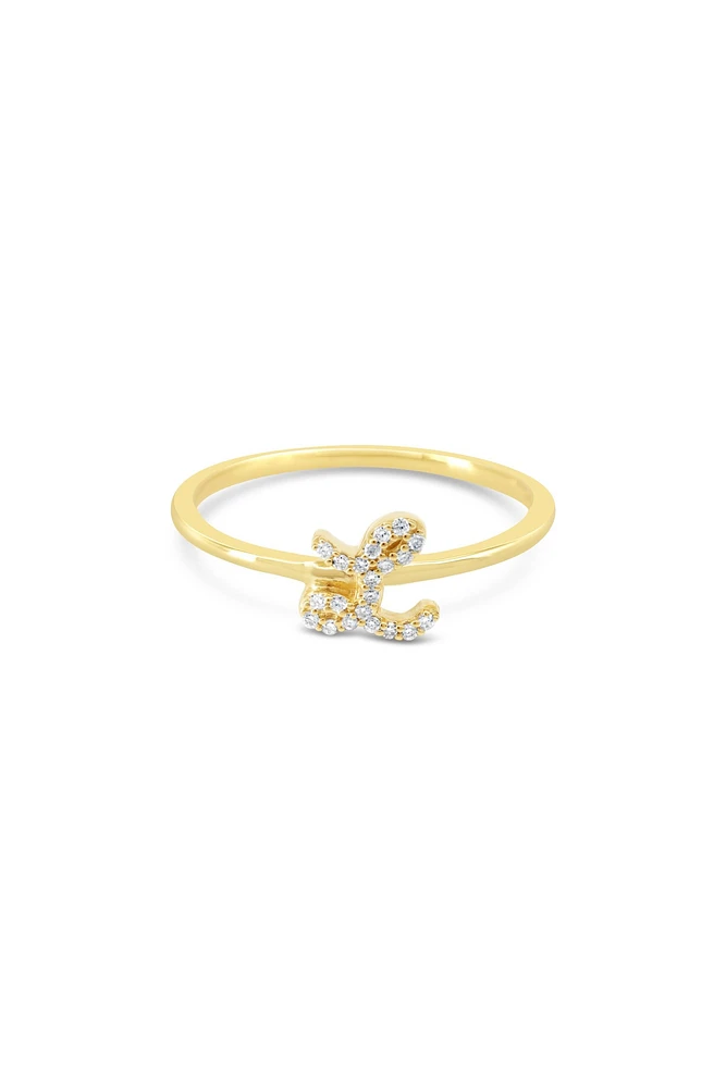 10K Yellow Gold Initial Lab Grown Diamond Rings - Letter A /