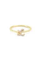 10K Yellow Gold Initial Lab Grown Diamond Rings - Letter A /
