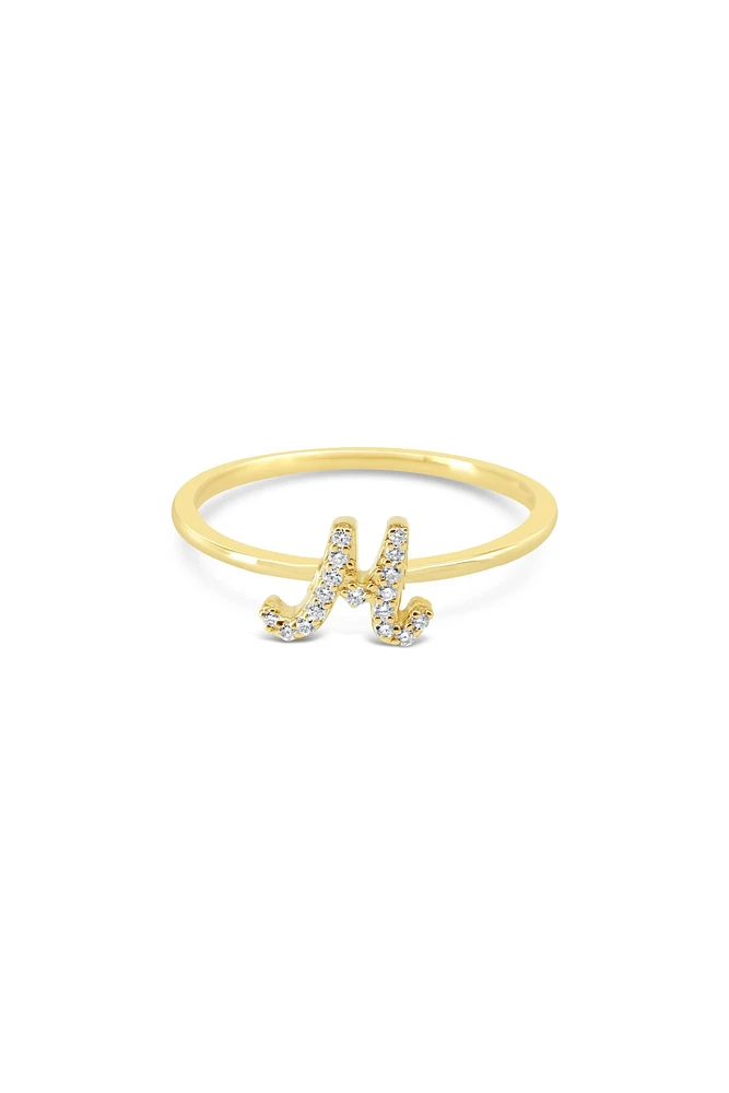 10K Yellow Gold Initial Lab Grown Diamond Rings - Letter A /
