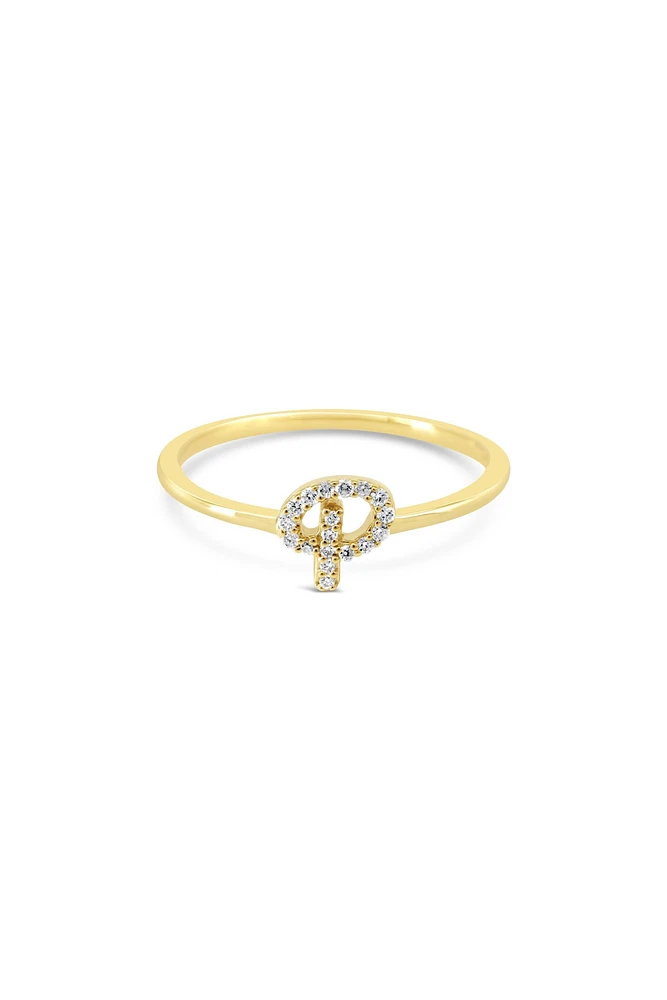 10K Yellow Gold Initial Lab Grown Diamond Rings - Letter A /