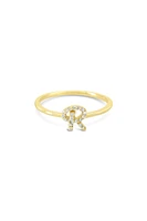 10K Yellow Gold Initial Lab Grown Diamond Rings - Letter A /