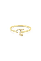 10K Yellow Gold Initial Lab Grown Diamond Rings - Letter A /