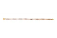 Sterling Silver with 14K Gold Plate Lab Created Garnet  Bracelet 