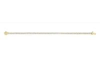 Sterling Silver with 14K Gold Plate Lab Created White Sapphire Bracelet 