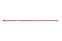 Sterling Silver with 14K Gold Plate Lab Created Rhodolite Garnet Bracelet - June Birthstone