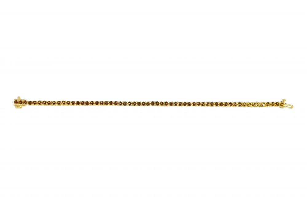 Sterling Silver with 14K Gold Plate Lab Created Citrine  Bracelet - November Birthstone
