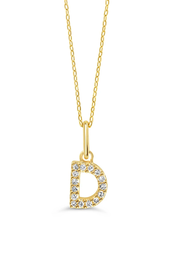 10K Initial Pendant with Lab Grown Diamonds - Letter A / Gold