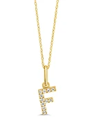 10K Initial Pendant with Lab Grown Diamonds - Letter A / Gold