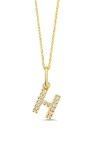 10K Initial Pendant with Lab Grown Diamonds - Letter A / Gold