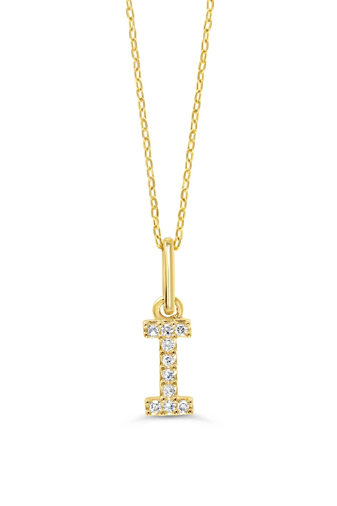 10K Initial Pendant with Lab Grown Diamonds - Letter A / Gold