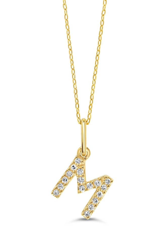 10K Initial Pendant with Lab Grown Diamonds - Letter A / Gold