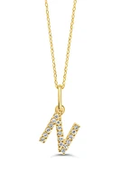 10K Initial Pendant with Lab Grown Diamonds - Letter A / Gold