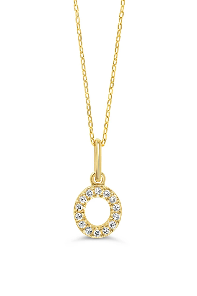 10K Initial Pendant with Lab Grown Diamonds - Letter A / Gold
