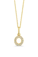 10K Initial Pendant with Lab Grown Diamonds - Letter A / Gold