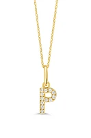 10K Initial Pendant with Lab Grown Diamonds - Letter A / Gold