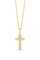 10K Initial Pendant with Lab Grown Diamonds - Letter A / Gold