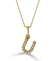 10K Initial Pendant with Lab Grown Diamonds - Letter A / Gold
