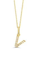 10K Initial Pendant with Lab Grown Diamonds - Letter A / Gold