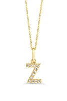 10K Initial Pendant with Lab Grown Diamonds - Letter A / Gold