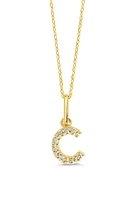10K Initial Pendant with Lab Grown Diamonds - Letter A / Gold