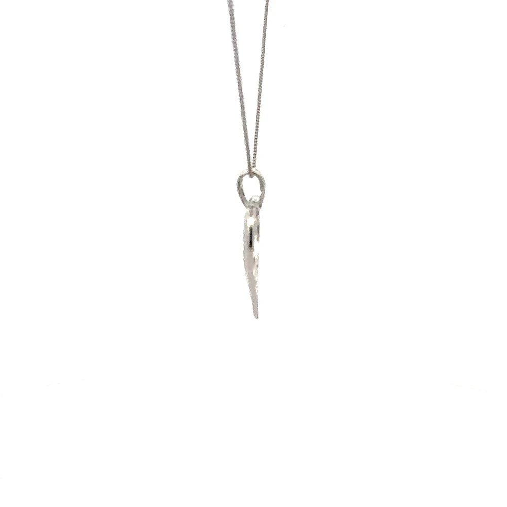 10K White Gold 0.04cttw Diamond Heart Pendant - 18"