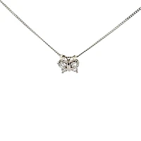 10K White Gold 0.34cttw Lab Grown Diamond Butterfly Necklace - 18 Inches