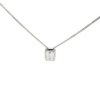 10K White Gold 0.50cttw Lab Grown Emerald Cut Diamond Necklace - 18 Inches