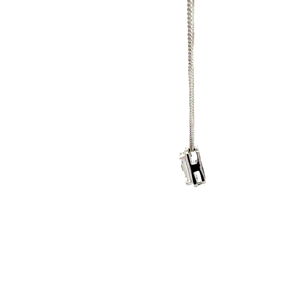 10K White Gold 0.50cttw Lab Grown Emerald Cut Diamond Necklace - 18 Inches